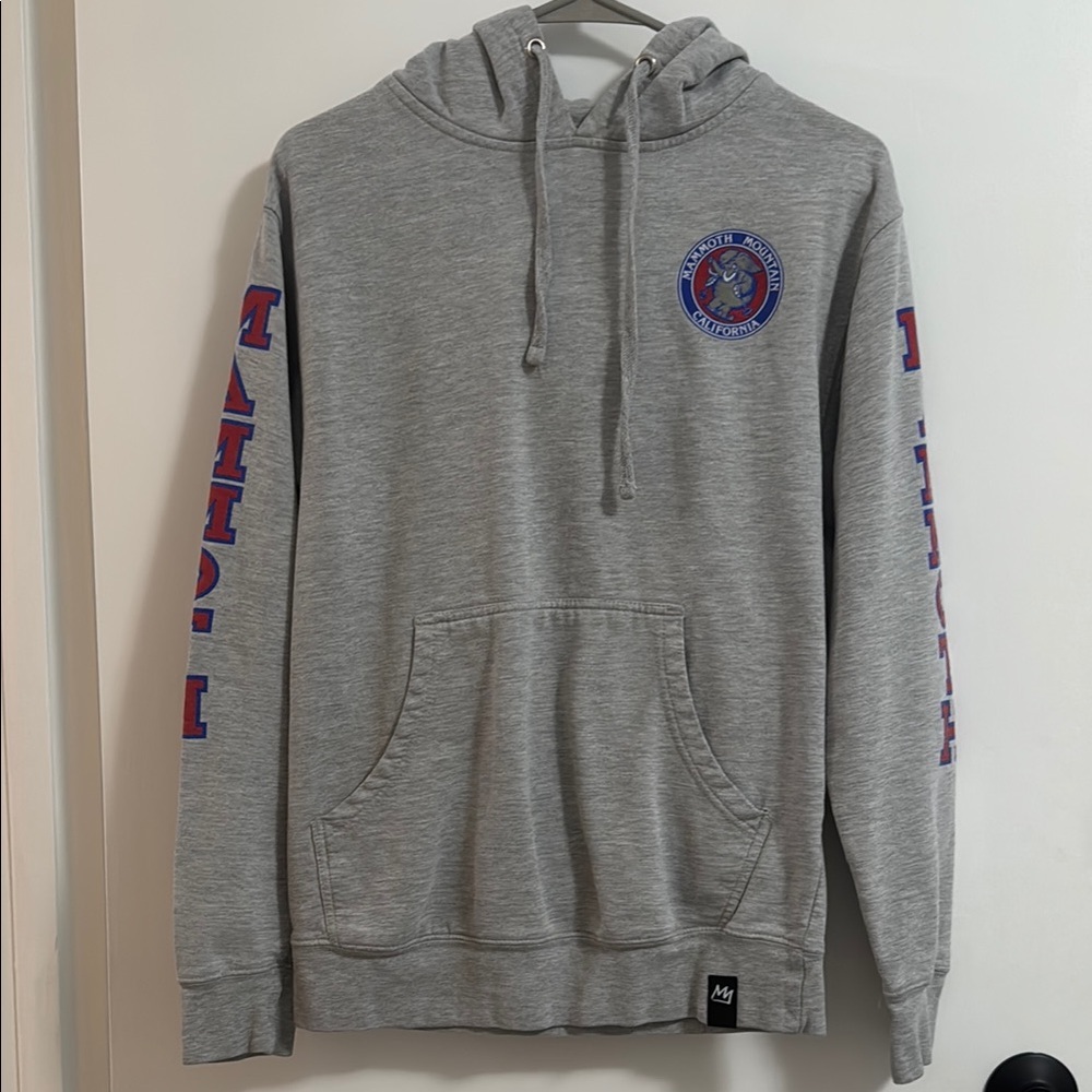 Heather Gray Pullover Hoodie with Ribbed Cuffs